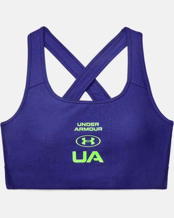 Women's Armour® Mid Crossback Graphic Sports Bra, Blue, pdpMainDesktop image number 8